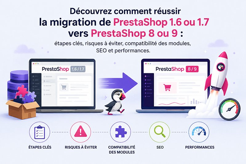 Migration PrestaShop 1.6 ou 1.7 vers PrestaShop 8 ou 9 : guide complet pour réussir votre mise à jour